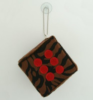 1 Dice zebra D brown / red 1 dice car accessory