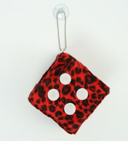Dice leopard red / white 1 dice car accessory