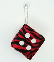 Dice zebra red-black / white 1 dice car accessory
