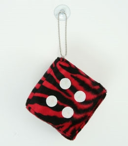 Dice zebra red-black / white 1 dice car accessory