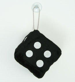 1 dice black / white 1 dice car accessory