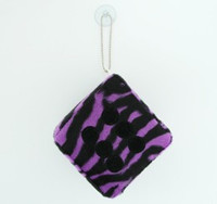Dice zebra purple / black 1 dice car accessory