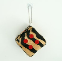 Dice zebra L brown-black / red 1 dice car accessory