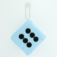 Dice L blue / black 1 dice car accessory