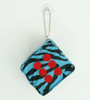 Dice zebra blue-black / red 1 dice car accessory