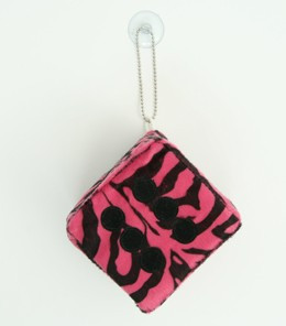 Dice zebra pink-black / black 1 dice car access