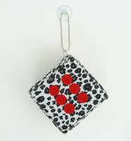 1 Dice leopard white / red 1 dice car accessory