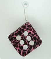 1 dice leopard Pink / white 1 dice car accessory