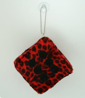 Dice leopard red / black 1 dice car accessory