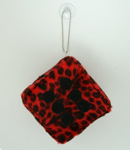 Dice leopard red / black 1 dice car accessory