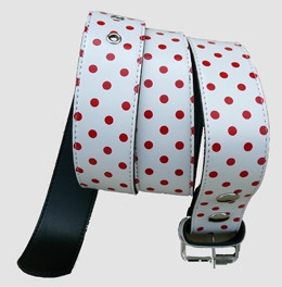 Dot white-red mix belt