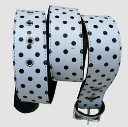 Dot white-black mix belt