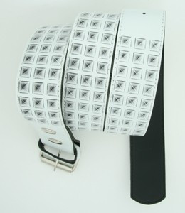 Studs print white mix belt