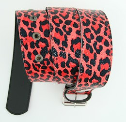 Leopard red P mix belt