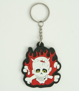 Devil bone colorful key ring