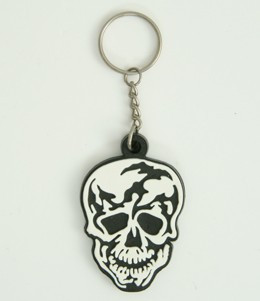 Skull black-white colorful key ring