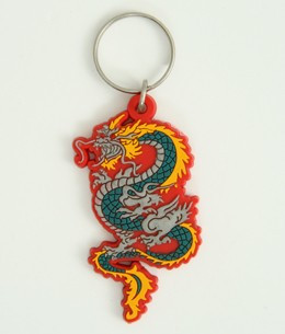 Dragon red-yellow-blue colorful key ring