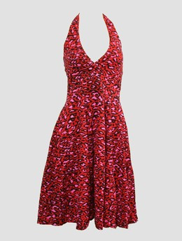Front - Leopard red marilyn dress