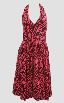 Front - Zebra pink marilyn dress