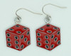 Dice PE red mix pendant