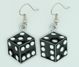 Dice PE black-white mix pendant