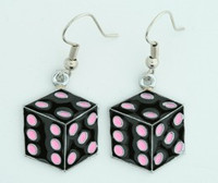 Dice PE black-pink mix pendant