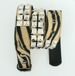 Zebra brown belt studs belt