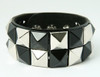 Check black-silver studs big stud