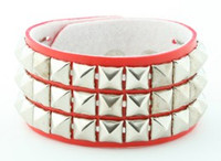 3 Square red studs big stud