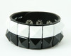 Stripe black-white studs big stud