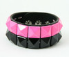Stripe black-pink studs big stud