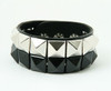 Stripe black-silver studs big stud
