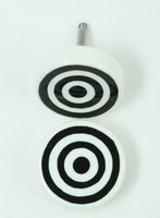 Circle white-black flat fake piercing