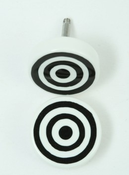 Circle white-black flat fake piercing