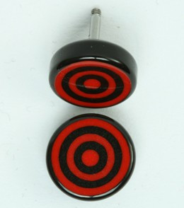 Circle black-red flat fake piercing