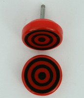 Circle red-black flat fake piercing