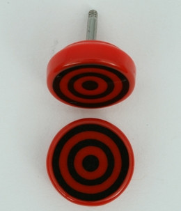Circle red-black flat fake piercing