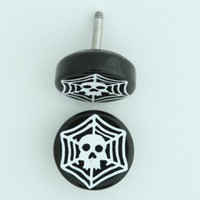 Spiderweb black flat fake piercing
