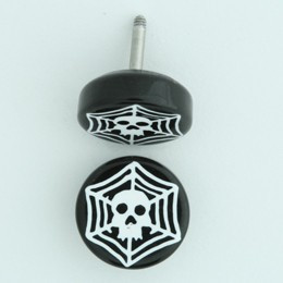 Spiderweb black flat fake piercing