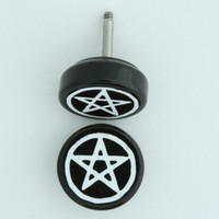 Pentagrame Black Flat Fake Piercing