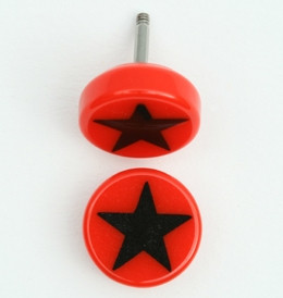 Star red-black flat fake piercing