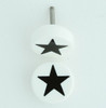 Star white-black flat fake piercing