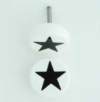 Star white-black flat fake piercing