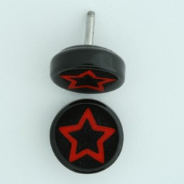 Star empty black-red flat fake piercing