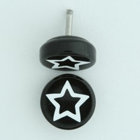 Star empty black-white flat fake piercing