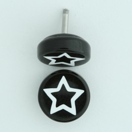 Star empty black-white flat fake piercing