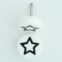 Star empty white-black flat fake piercing