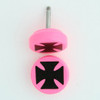 Hero cross pink flat fake piercing