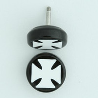 Hero cross black-white flat fake piercing