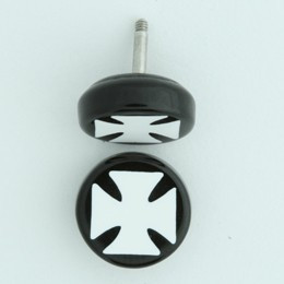 Hero cross black-white flat fake piercing